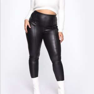 Fashion nova high waist leather like leggings. 3xl